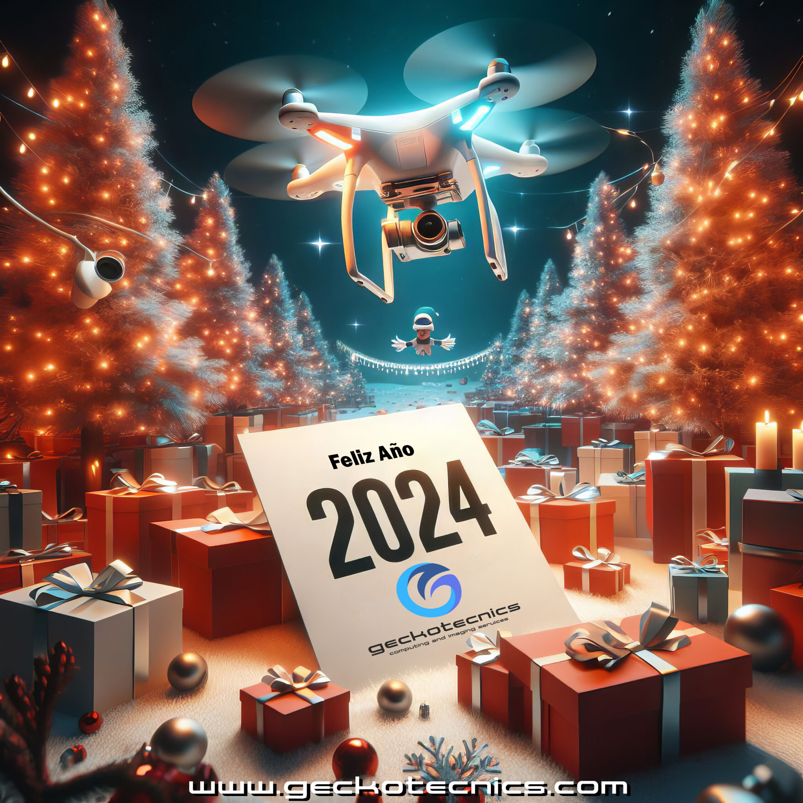 ¡Feliz año 2024 os desea Geckotecnics!